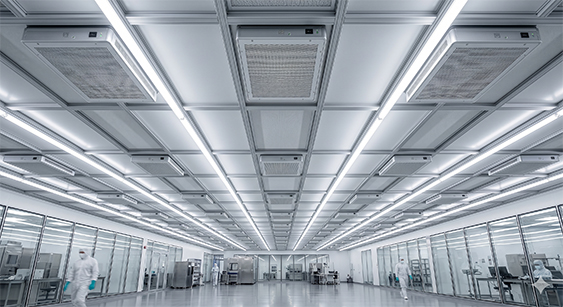 GMP compliant pharmaceutical cleanroom interior with modular sandwich panel walls