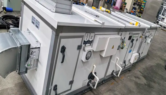 Genetek Malaysia cleanroom HVAC interface detail with duct connection on modular cleanroom shell